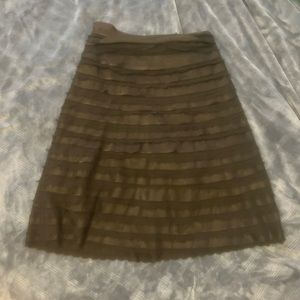 Bcbg maxazria Black Ruffle Tiered A-Line Lace Trim Skirt Sz 2
